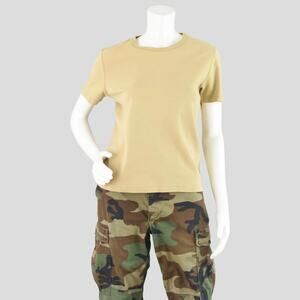 90s Vintage T-shirt, Khaki Tan Basic Grunge Tee, Women's Small - Medium